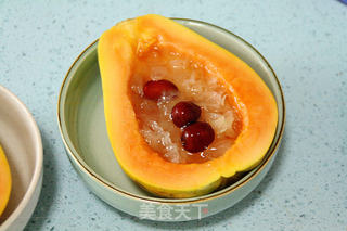 赶走秋燥的四好甜品:【双雪红枣木瓜船】的做法步骤:12