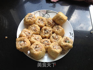 油豆腐酿肉的做法步骤:5