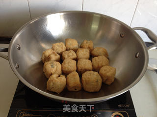 油豆腐酿肉的做法步骤:6