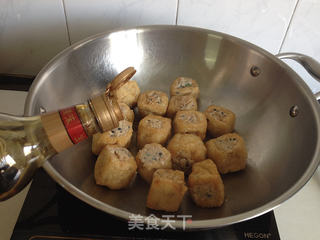 油豆腐酿肉的做法步骤:8