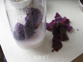 紫薯蜜豆发糕的做法步骤:2
