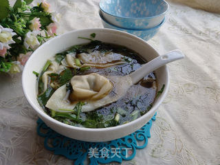 鸡汤菜肉馄沌的做法步骤:16