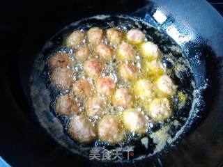 青菜烧肉丸的做法步骤:6