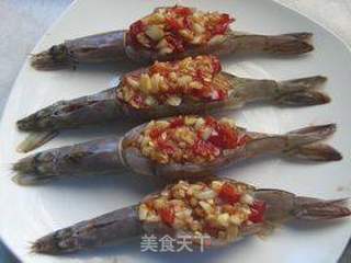 剁椒蒜蓉开背虾的做法步骤:7