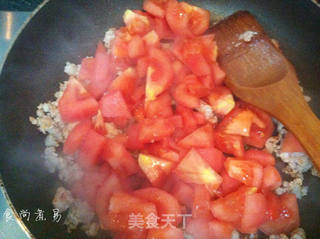 午餐肉番茄肉末羹的做法步骤:8