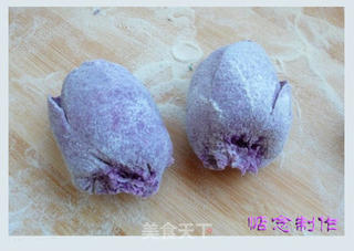 紫薯玫瑰花卷的做法步骤:10