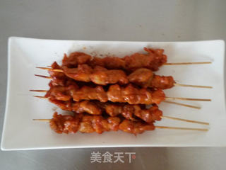 在家自制安心吮指烤鸡肉串——自制烤鸡肉串(含鸡腿剔骨方法)的做法步骤:12