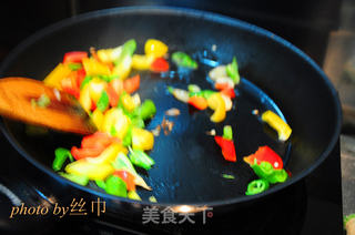 五彩椒炒鸡杂的做法步骤:14