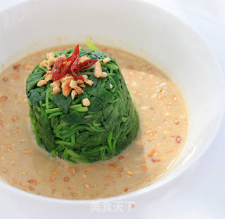麻酱菠菜墩的做法步骤:6