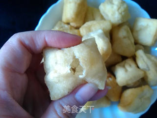 油豆腐酿肉的做法步骤:3