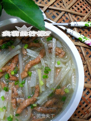 完美组合--白萝卜肉丝浓汤的做法步骤:10