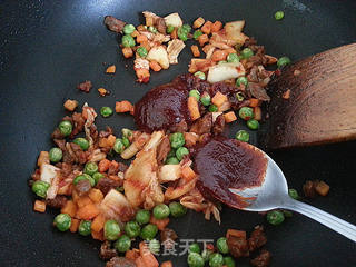 家庭制作泡菜炒饭的做法步骤：8