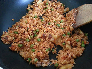 家庭制作泡菜炒饭的做法步骤：10