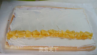 香橙戚风奶油蛋糕卷的做法步骤:19