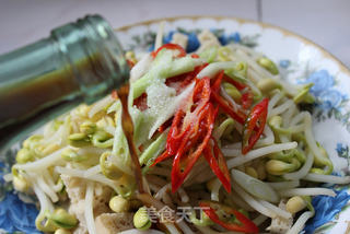 下酒好菜——烤麸拌豆芽的做法步骤:9
