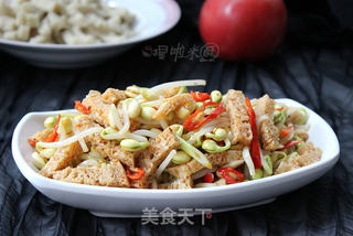 下酒好菜——烤麸拌豆芽的做法步骤:13