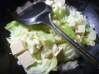 虾肉圆白菜冻豆腐的做法步骤:6
