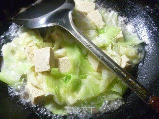 虾肉圆白菜冻豆腐的做法步骤:8