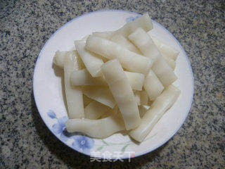 青菜金针菇炒年糕的做法步骤:2