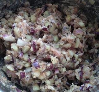 茄子牛肉洋葱馅锅贴的做法步骤:4