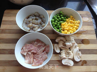 虾仁培根田园披萨的做法步骤:5