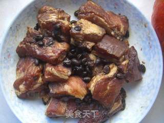 豉香排骨蒸金瓜的做法步骤:6