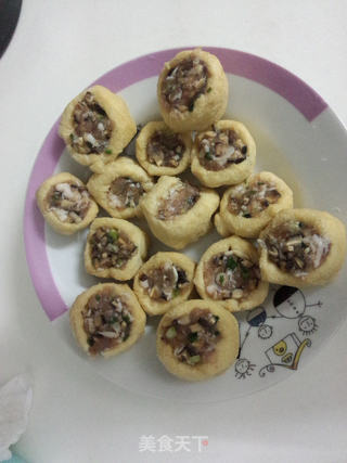 香煎酿油豆腐的做法步骤:2