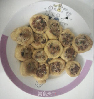 香煎酿油豆腐的做法步骤:6