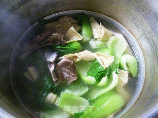 豆结青菜肉骨汤的做法步骤:11