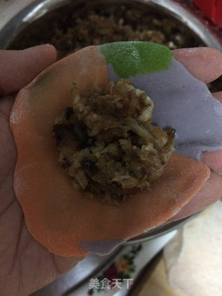 三色元宝饺的做法步骤:15