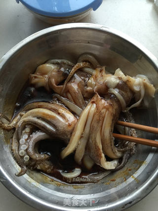 烤鱿鱼须的做法步骤:2