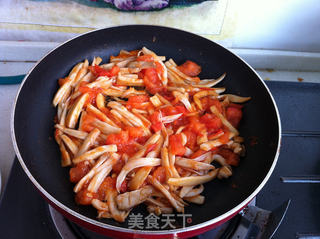 杏鲍菇番茄炒鸡蛋的做法步骤:7