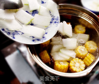 用离火续煮锅烹饪玉米冬瓜排骨汤的做法步骤:7