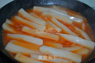 韩式辣酱炒年糕的做法步骤:7