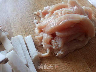 核仁菌菇鸡柳的做法步骤:3