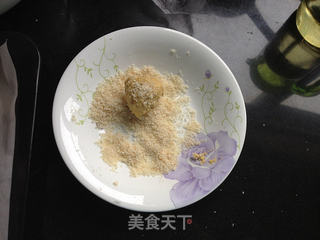 薯泥核桃酥球的做法步骤:6