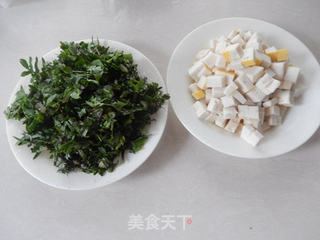 鱼糕荠菜粥的做法步骤:5