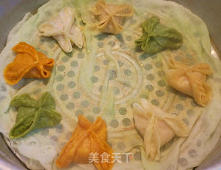 多彩蝴蝶烫面蒸饺的做法步骤:21