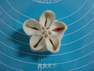 多彩牡丹花烫面蒸饺的做法步骤:10