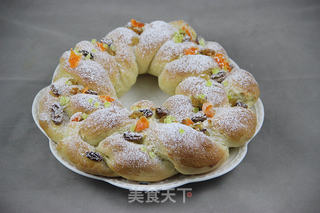圣诞花环面包的做法步骤:22