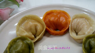 彩色元宝蒸饺的做法步骤:13