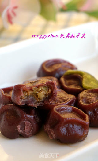 紫葡萄蒸饺的做法步骤:17