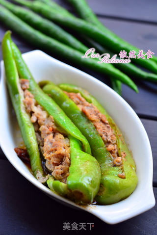 提高免疫力与美容的必备食材---椒盐尖椒酿肉的做法步骤:10