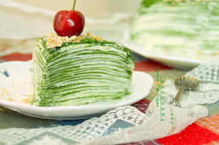 【抹茶千层可丽饼（Matcha Mille Crepes）】的做法步骤：36