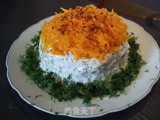 健康美食:土豆胡萝卜色拉蛋糕的做法步骤:9