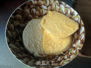 鸡蛋煎馒头片的做法步骤:4