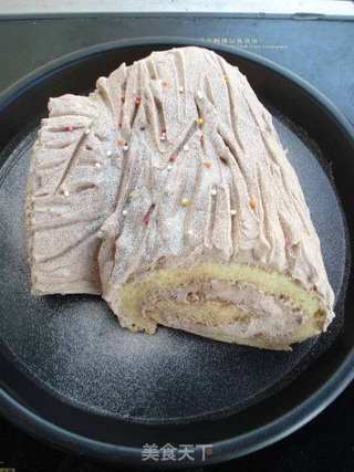 圣诞树桩蛋糕的做法步骤:20