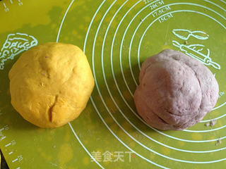 南瓜紫薯豆沙面包卷的做法步骤:6