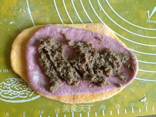 南瓜紫薯豆沙面包卷的做法步骤:8