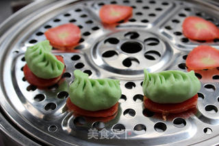 冬至吃饺子咯——讨喜的翡翠蒸饺的做法步骤:10